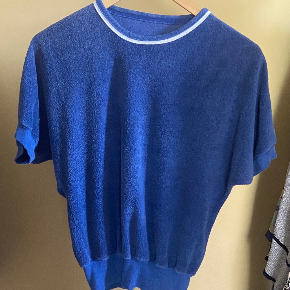 Vintage terry Short Sleeve Pullover Top